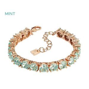Park Lane Mint Impression Tennis Bracelet mint green crystals rose gold